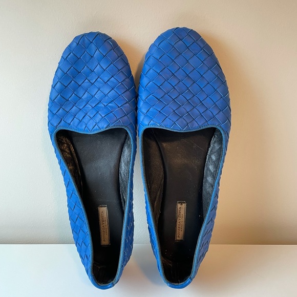 Bottega Veneta women’s intrecciato blue flats 36.5 - Picture 2 of 9